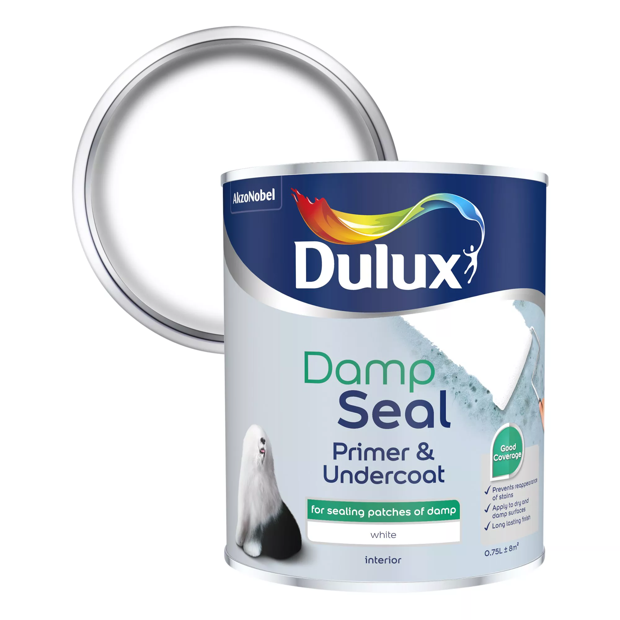 Dulux Damp Seal White Primer & Undercoat, 750ml 1 Dulux Damp Seal White Primer & Undercoat, 750ml