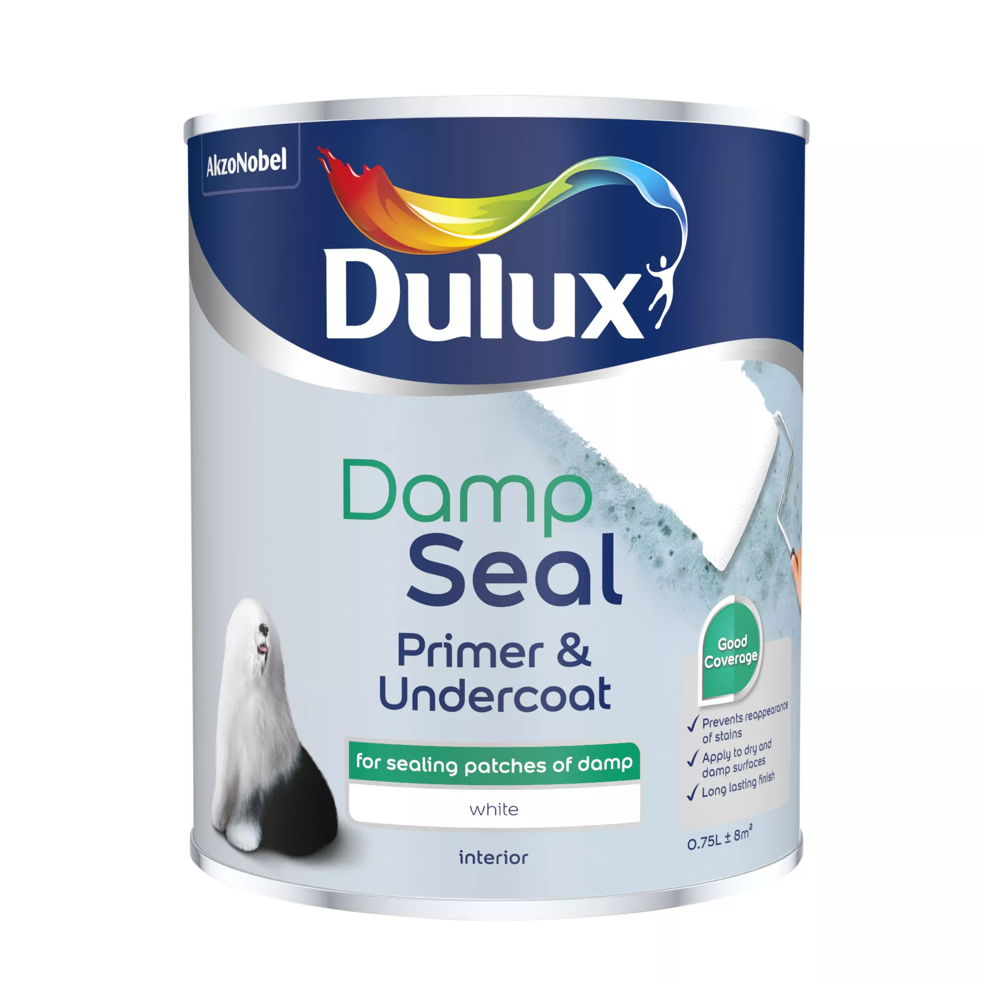 Dulux Damp Seal White Primer & Undercoat, 750ml 2 Dulux Damp Seal White Primer & Undercoat, 750ml - Image 2