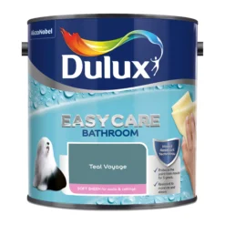 Dulux Easycare Bathroom Teal Voyage Soft Sheen Wall Paint, 2.5L -Dulux dulux easycare bathroom teal voyage soft sheen wall paint 2 5l5010212668603 08c bq
