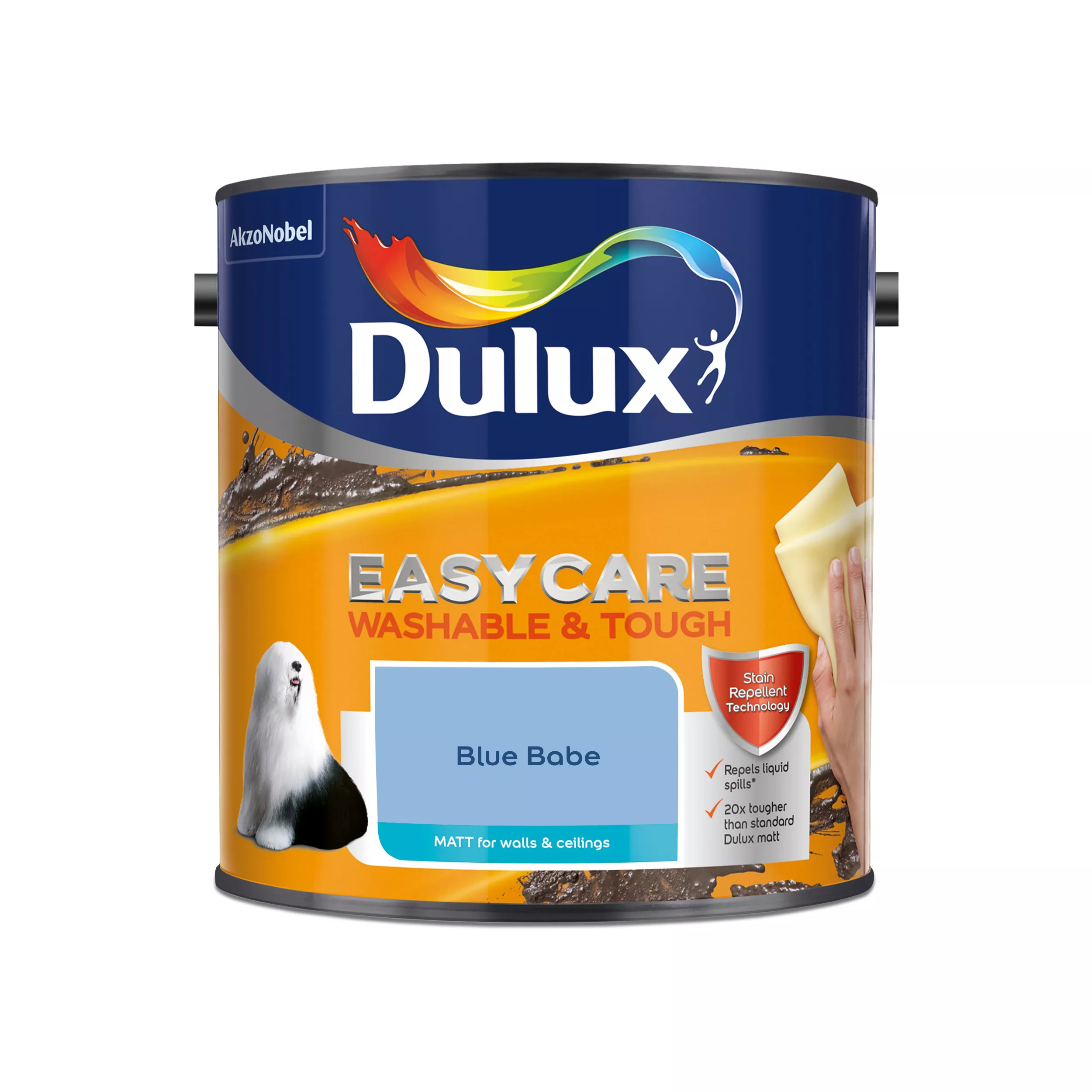 Dulux Easycare Blue Babe Matt Emulsion Paint, 2.5L 2 Dulux Easycare Blue Babe Matt Emulsion Paint, 2.5L - Image 2