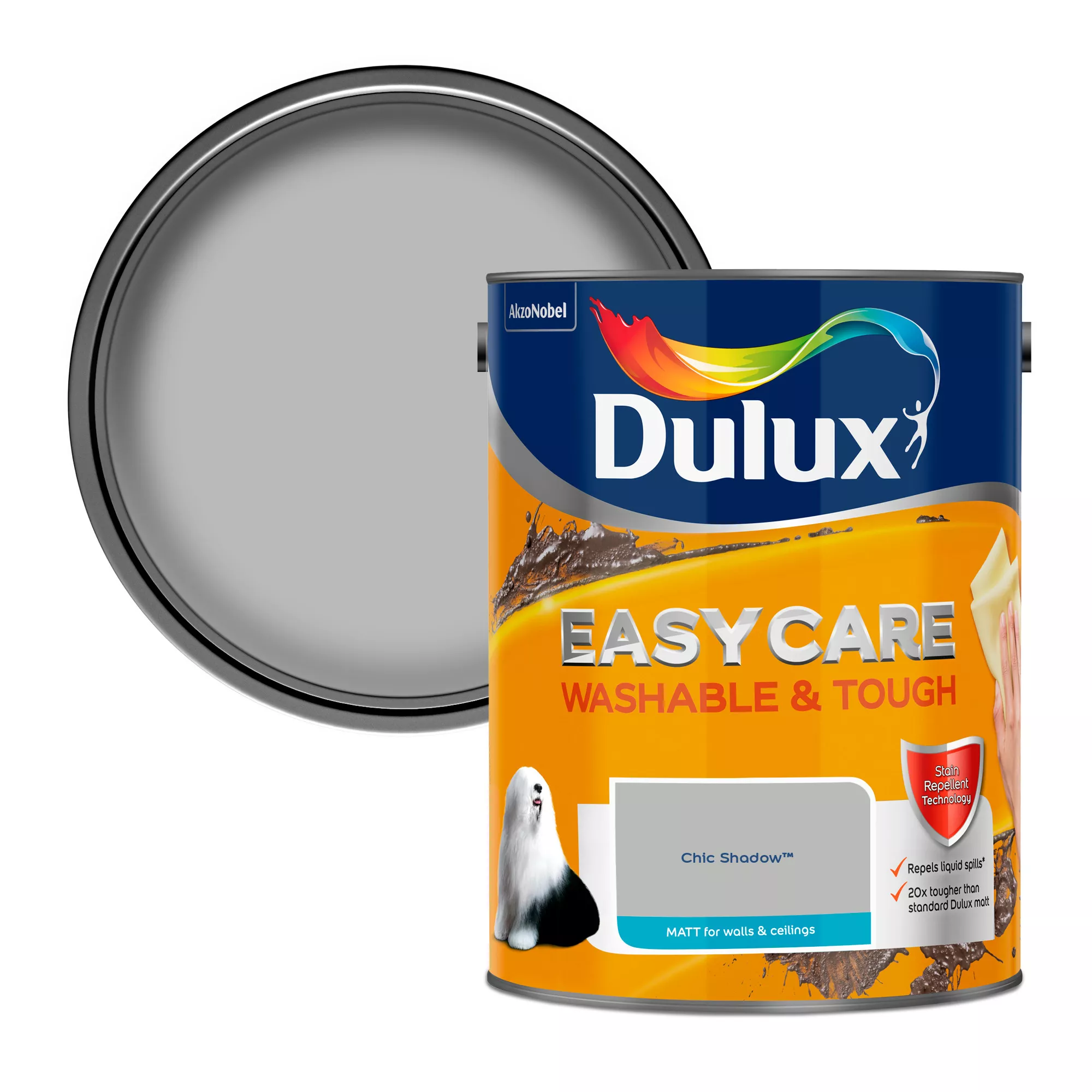 Dulux Easycare Chic Shadow Matt Emulsion Paint, 5L 1 Dulux Easycare Chic Shadow Matt Emulsion Paint, 5L