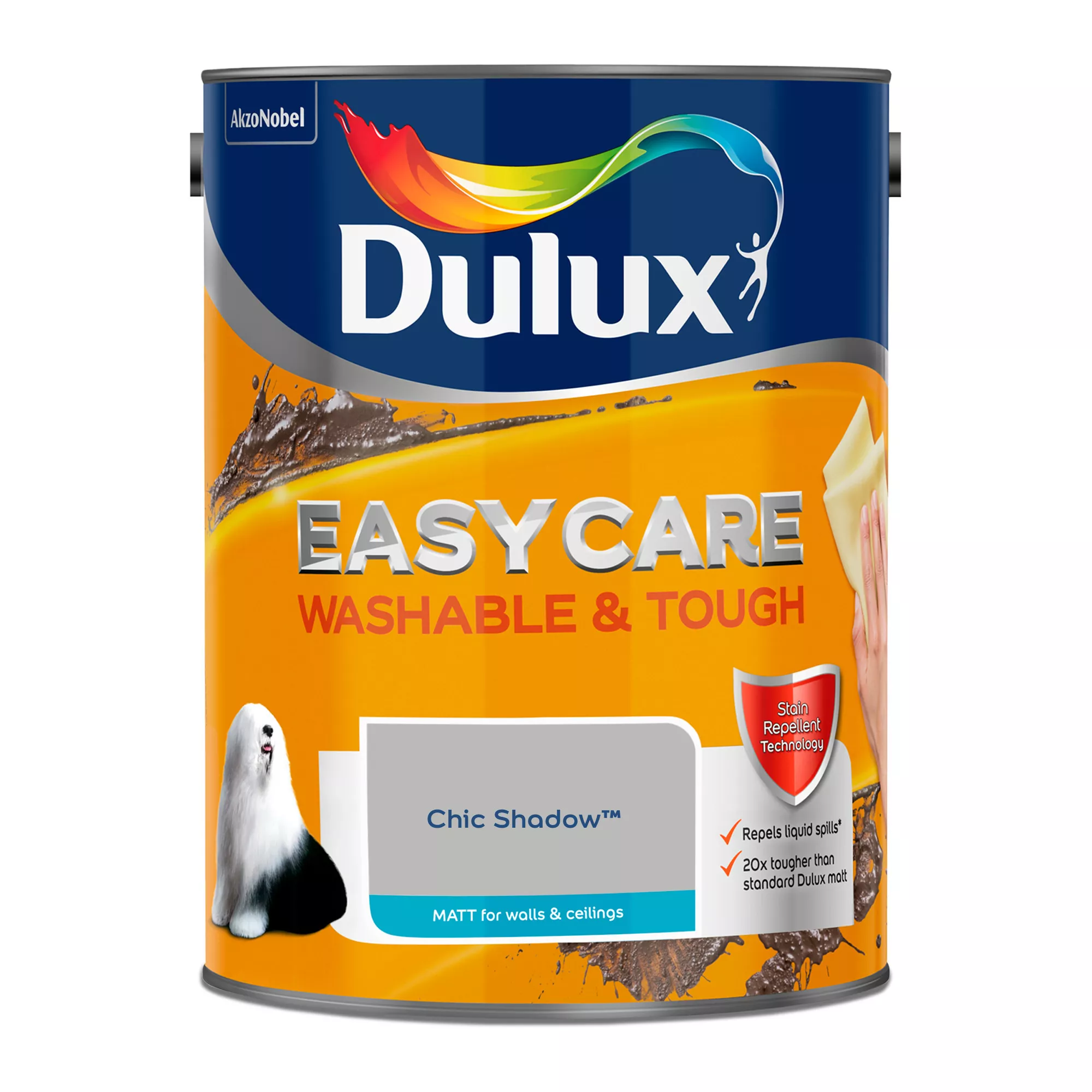 Dulux Easycare Chic Shadow Matt Emulsion Paint, 5L 2 Dulux Easycare Chic Shadow Matt Emulsion Paint, 5L - Image 2