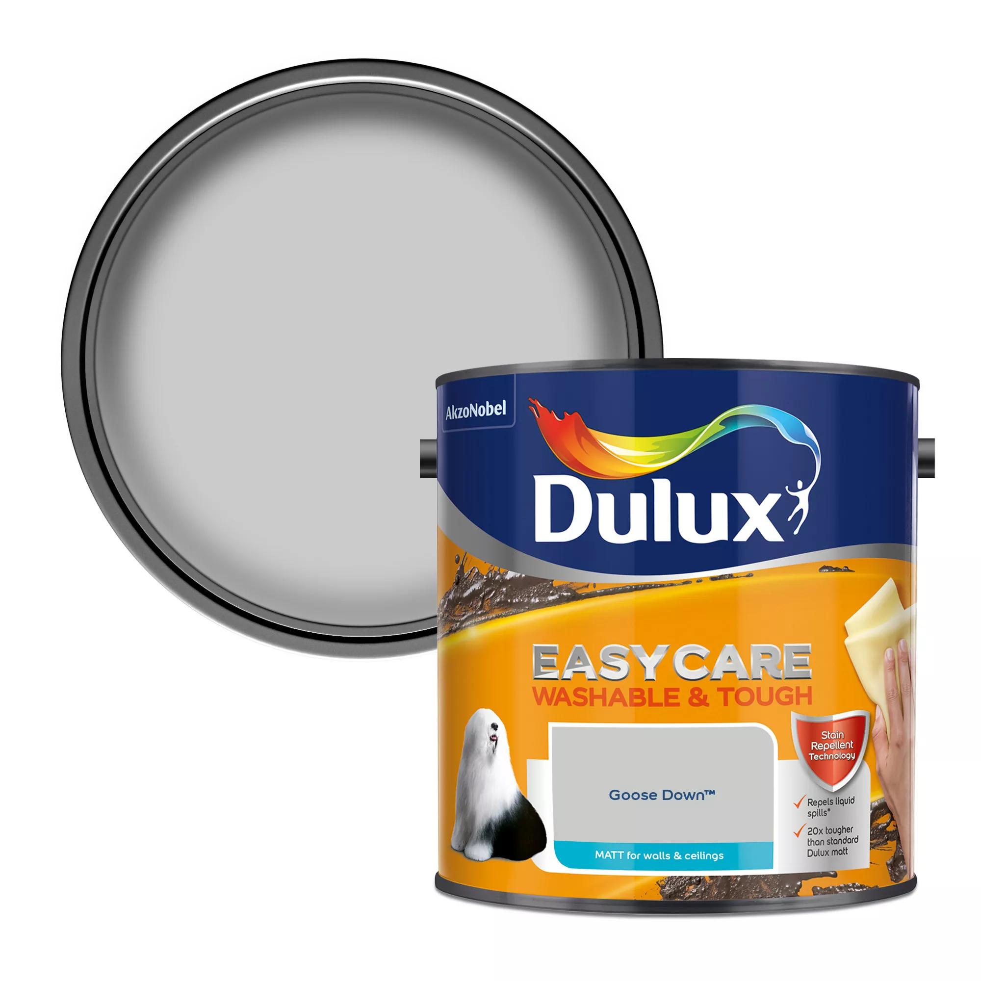 Dulux Easycare Goose Down Matt Emulsion Paint, 2.5L 1 Dulux Easycare Goose Down Matt Emulsion Paint, 2.5L
