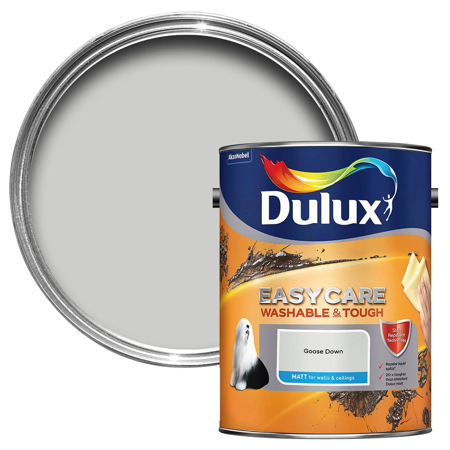 Dulux Easycare Goose Down Matt Emulsion Paint, 5L 1 Dulux Easycare Goose Down Matt Emulsion Paint, 5L