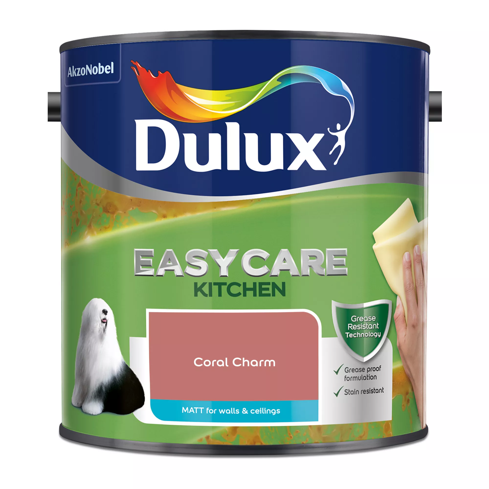 Dulux Easycare Kitchen Coral Charm Matt Wall Paint, 2.5L 2 Dulux Easycare Kitchen Coral Charm Matt Wall Paint, 2.5L - Image 2