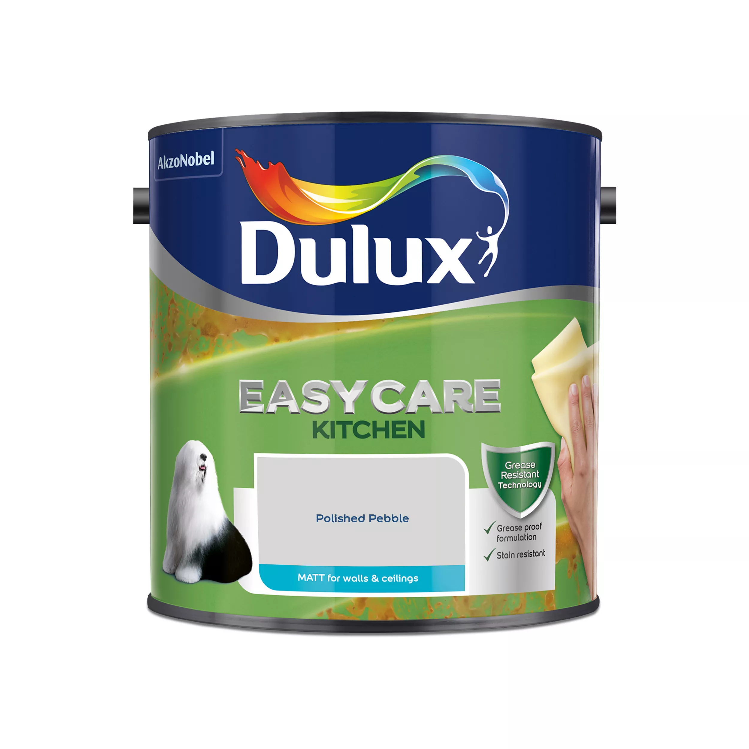 Dulux Easycare Kitchen Polished Pebble Matt Emulsion Paint, 2.5L 2 Dulux Easycare Kitchen Polished Pebble Matt Emulsion Paint, 2.5L - Image 2