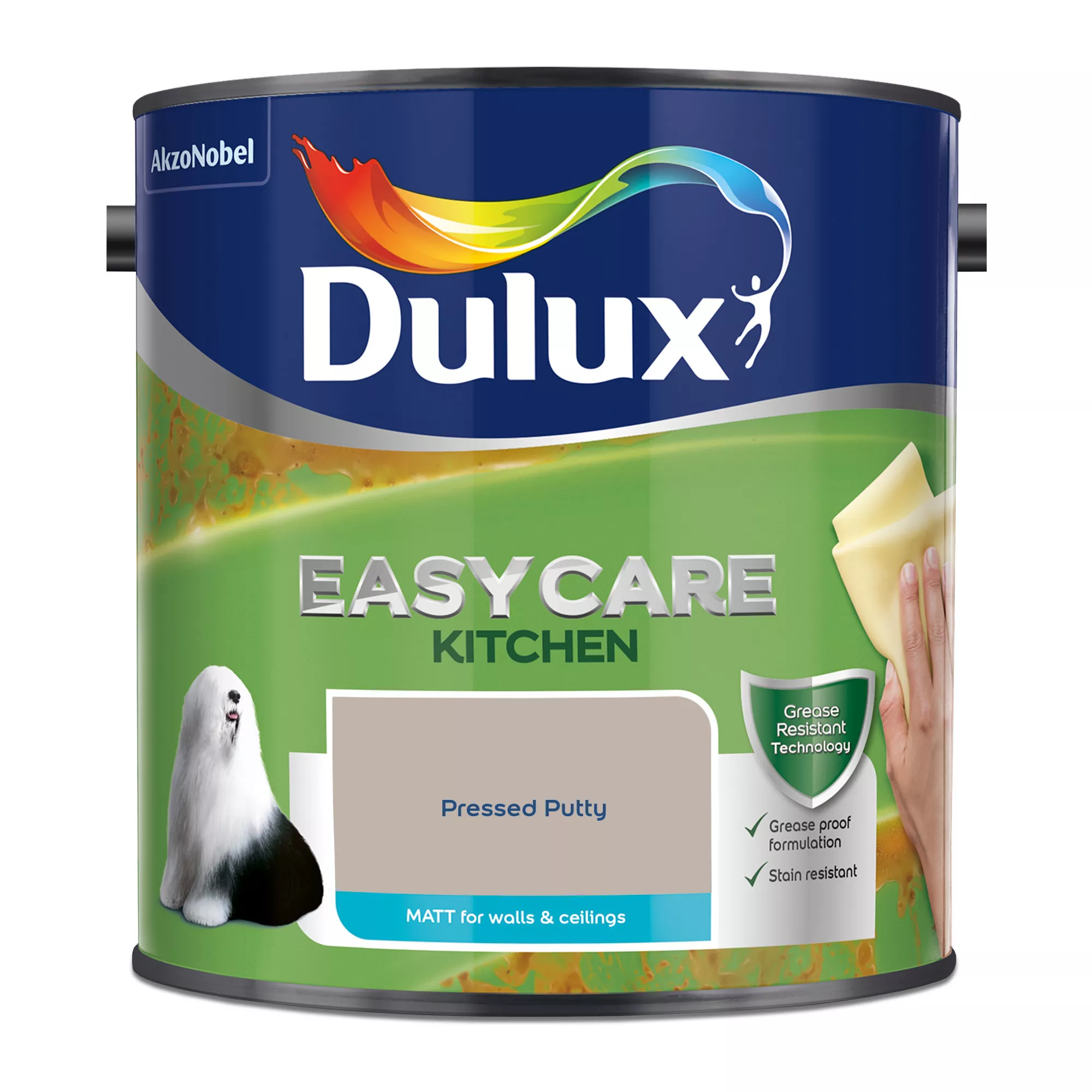 Dulux Easycare Kitchen Pressed Putty Matt Wall Paint, 2.5L 2 Dulux Easycare Kitchen Pressed Putty Matt Wall Paint, 2.5L - Image 2