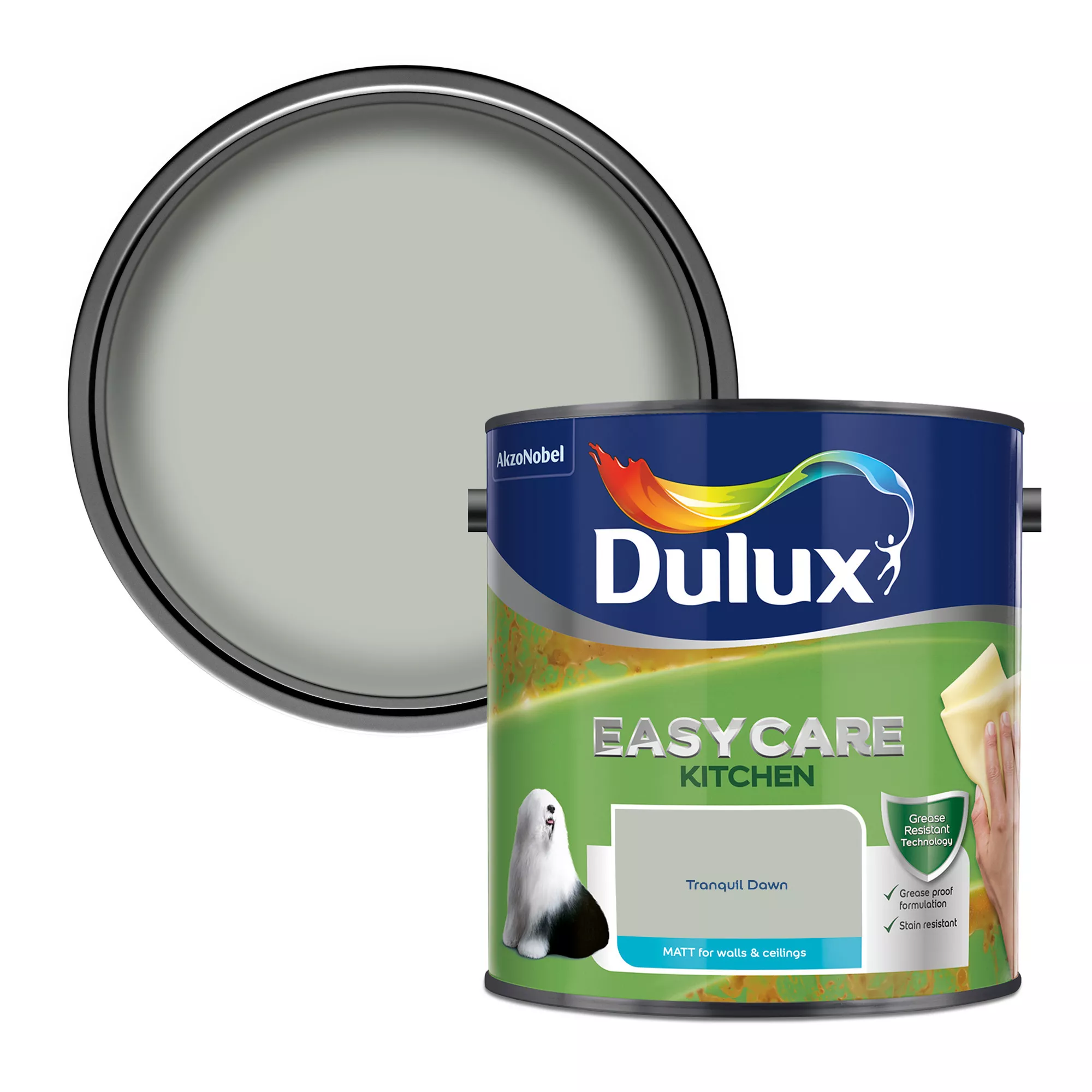 Dulux Easycare Kitchen Tranquil Dawn Matt Wall Paint, 2.5L 1 Dulux Easycare Kitchen Tranquil Dawn Matt Wall Paint, 2.5L