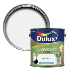 Dulux Easycare Kitchen White Cotton Matt Emulsion Paint, 2.5L -Dulux dulux easycare kitchen white cotton matt emulsion paint 2 5l5010212633427 04c bq