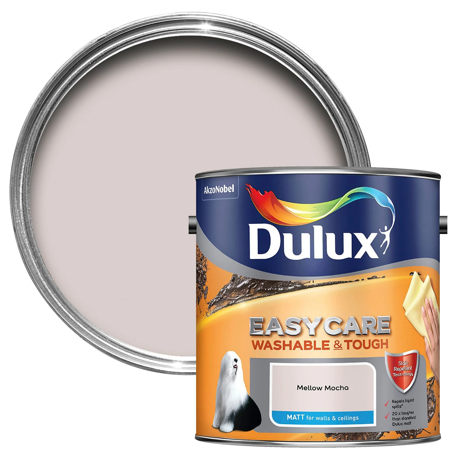 Dulux Easycare Mellow Mocha Matt Emulsion Paint, 2.5L 1 Dulux Easycare Mellow Mocha Matt Emulsion Paint, 2.5L