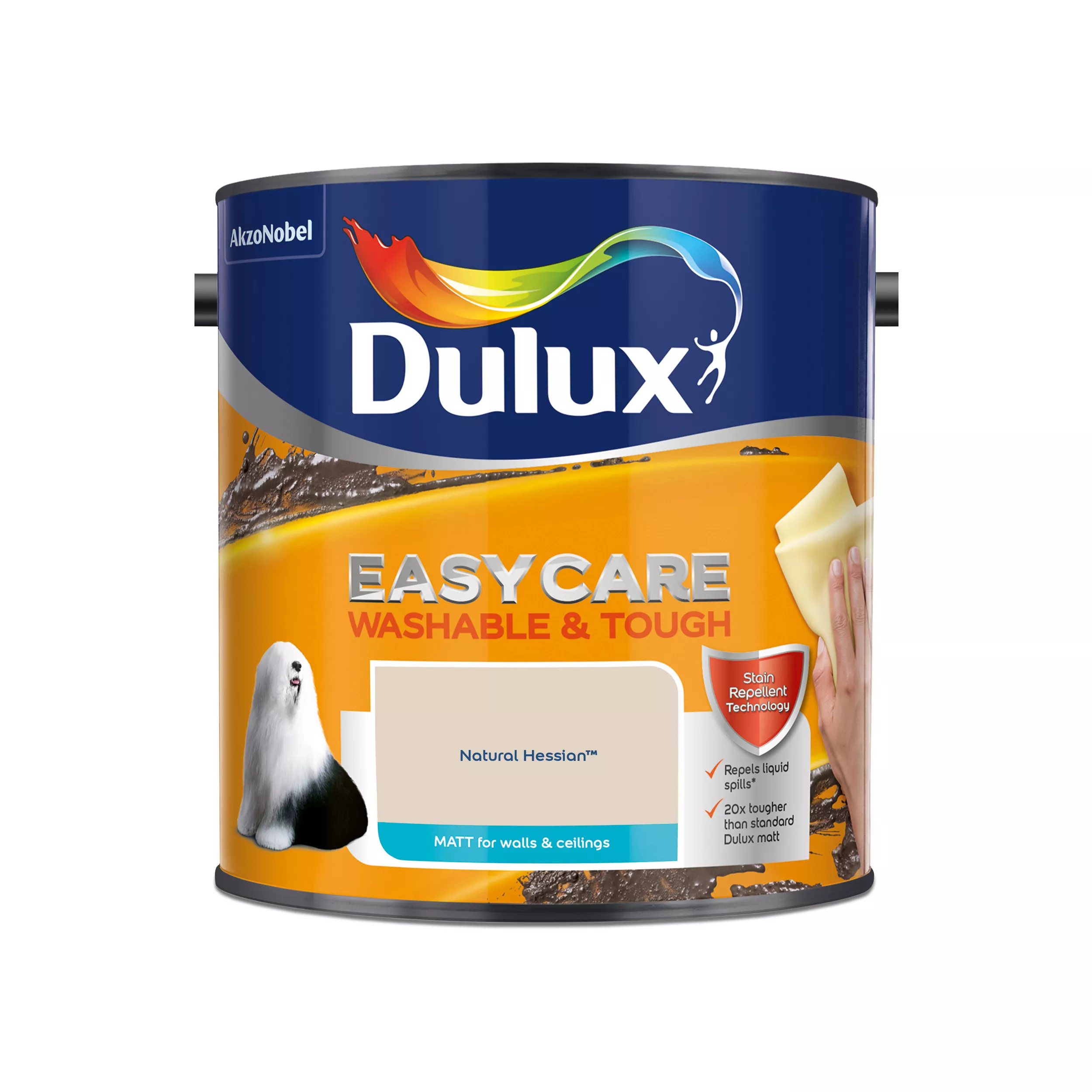 Dulux Easycare Natural Hessian Matt Emulsion Paint, 2.5L 3 Dulux Easycare Natural Hessian Matt Emulsion Paint, 2.5L - Image 3