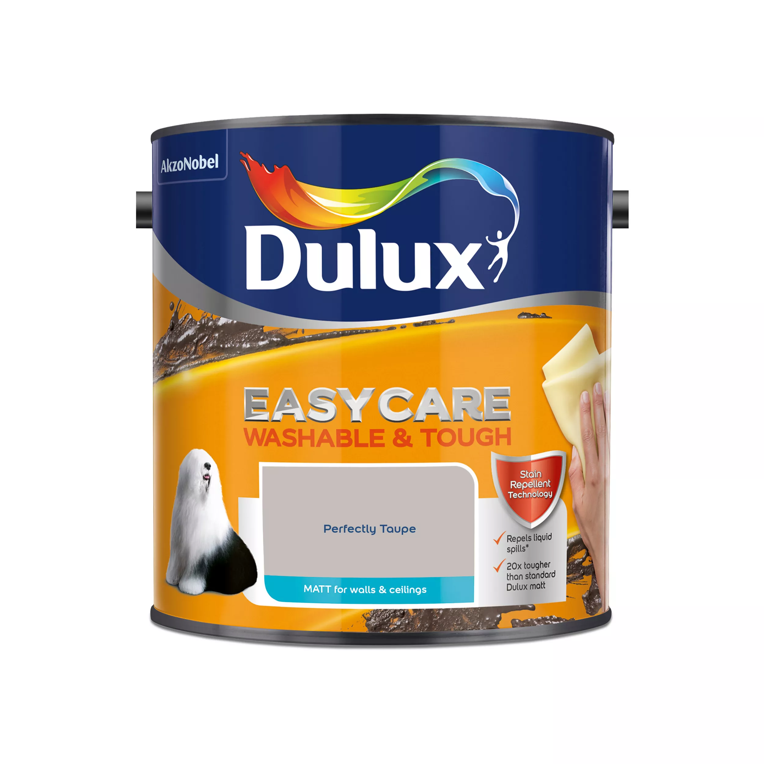 Dulux Easycare Perfectly Taupe Matt Emulsion Paint, 2.5L 2 Dulux Easycare Perfectly Taupe Matt Emulsion Paint, 2.5L - Image 2