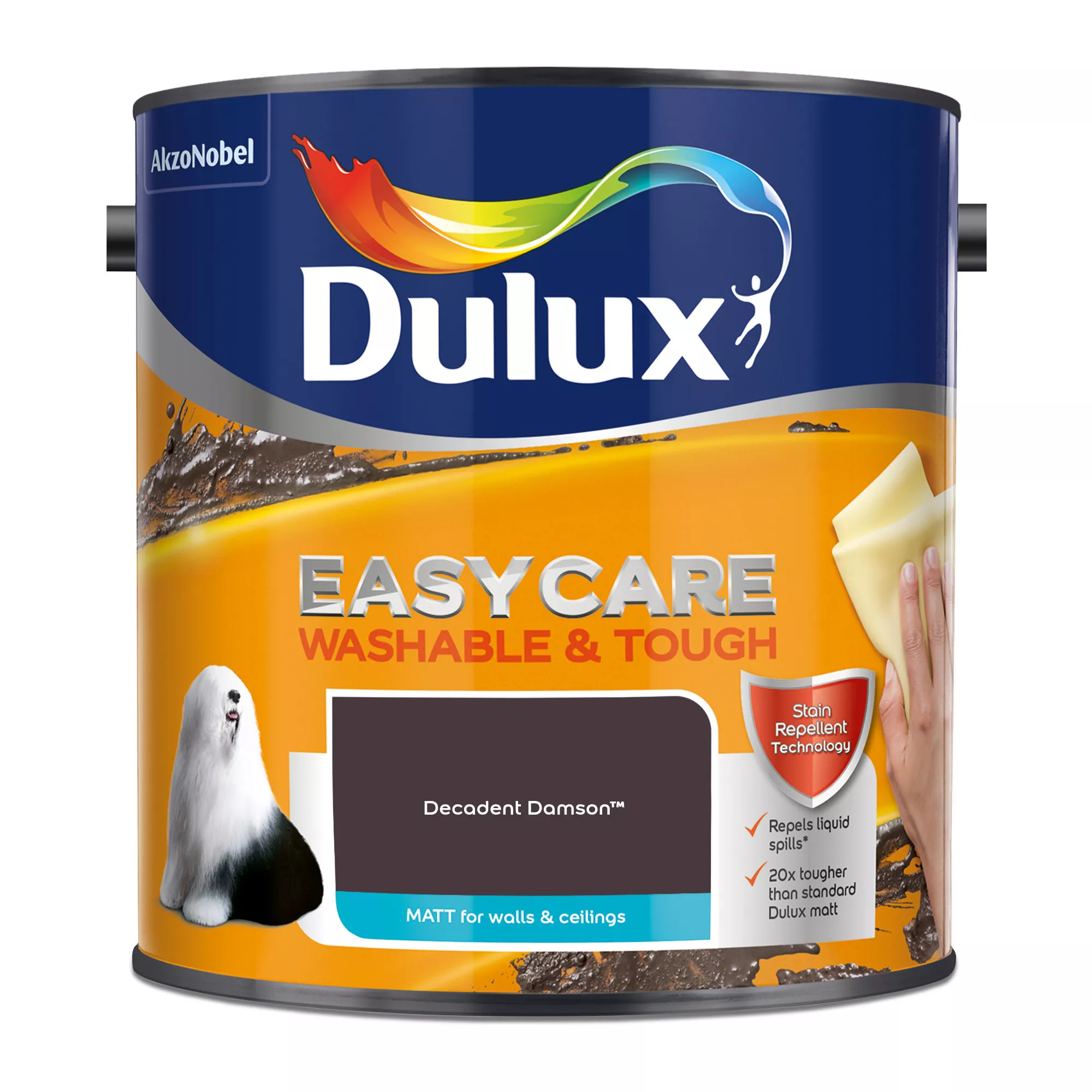 Dulux Easycare Washable & Tough Decadent Damson Matt Wall Paint, 2.5L 2 Dulux Easycare Washable & Tough Decadent Damson Matt Wall Paint, 2.5L - Image 2
