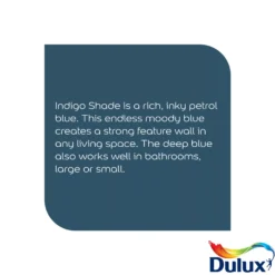 Dulux Easycare Washable & Tough Indigo Shade Matt Wall Paint, 2.5L -Dulux dulux easycare washable tough indigo shade matt wall paint 2 5l5010212658529 36c bq