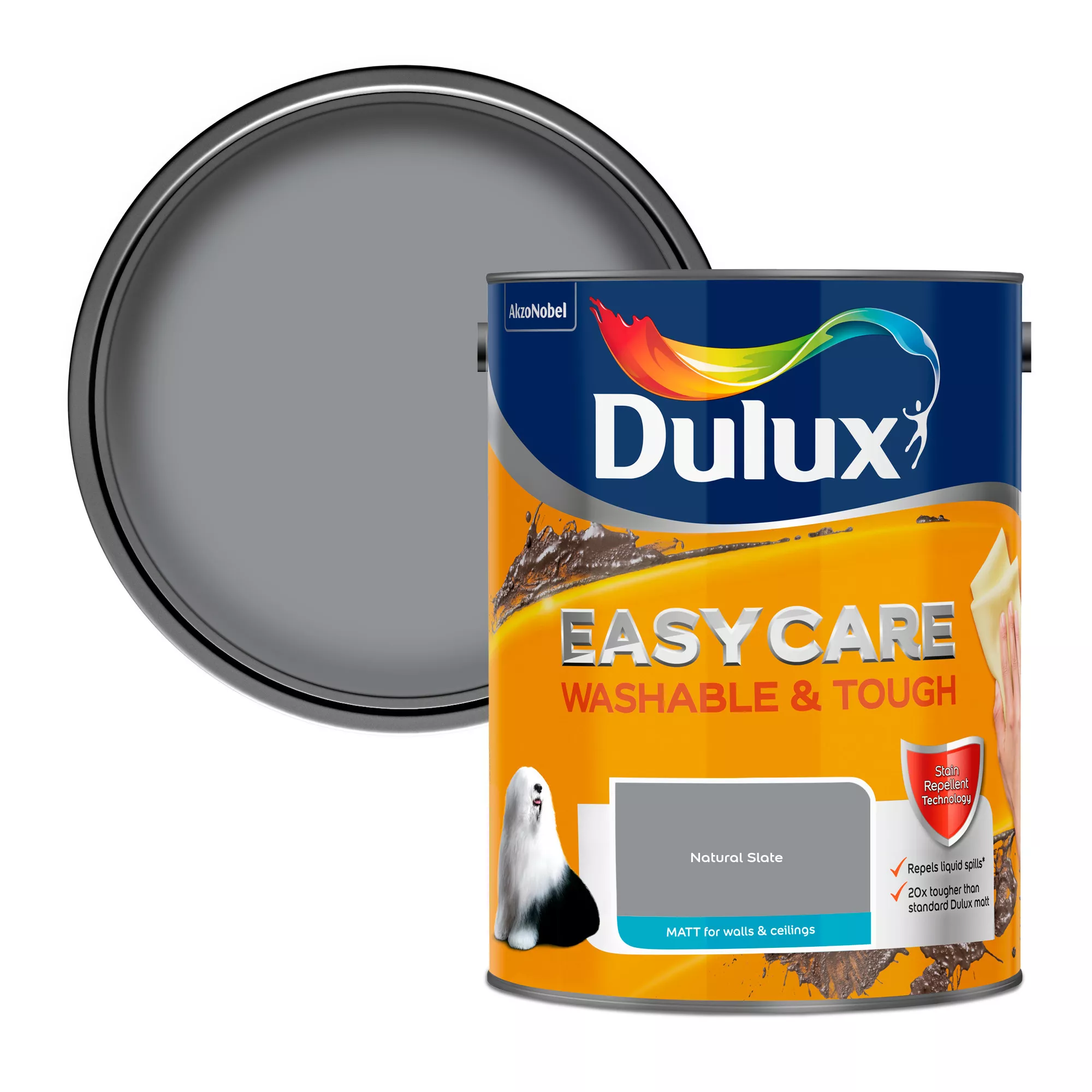 Dulux Easycare Washable & Tough Natural Slate Matt Wall Paint, 5L 1 Dulux Easycare Washable & Tough Natural Slate Matt Wall Paint, 5L