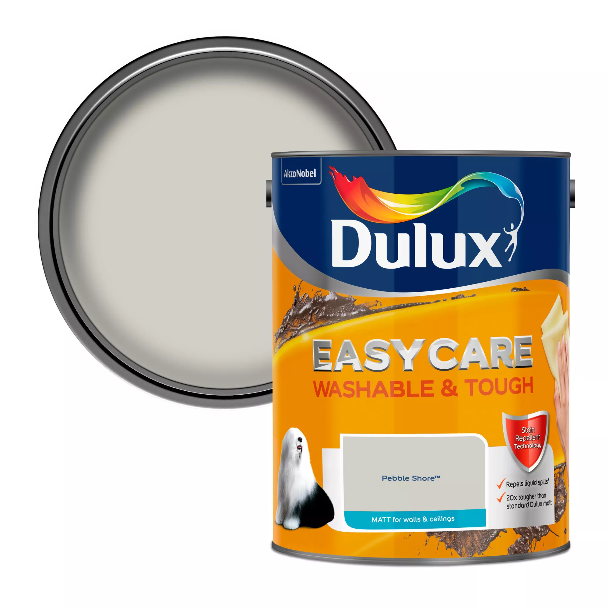 Dulux Easycare Washable & Tough Pebble Shore Matt Wall Paint, 5L 1 Dulux Easycare Washable & Tough Pebble Shore Matt Wall Paint, 5L