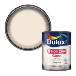 Dulux Non Drip Magnolia Gloss Metal & Wood Paint, 750ml