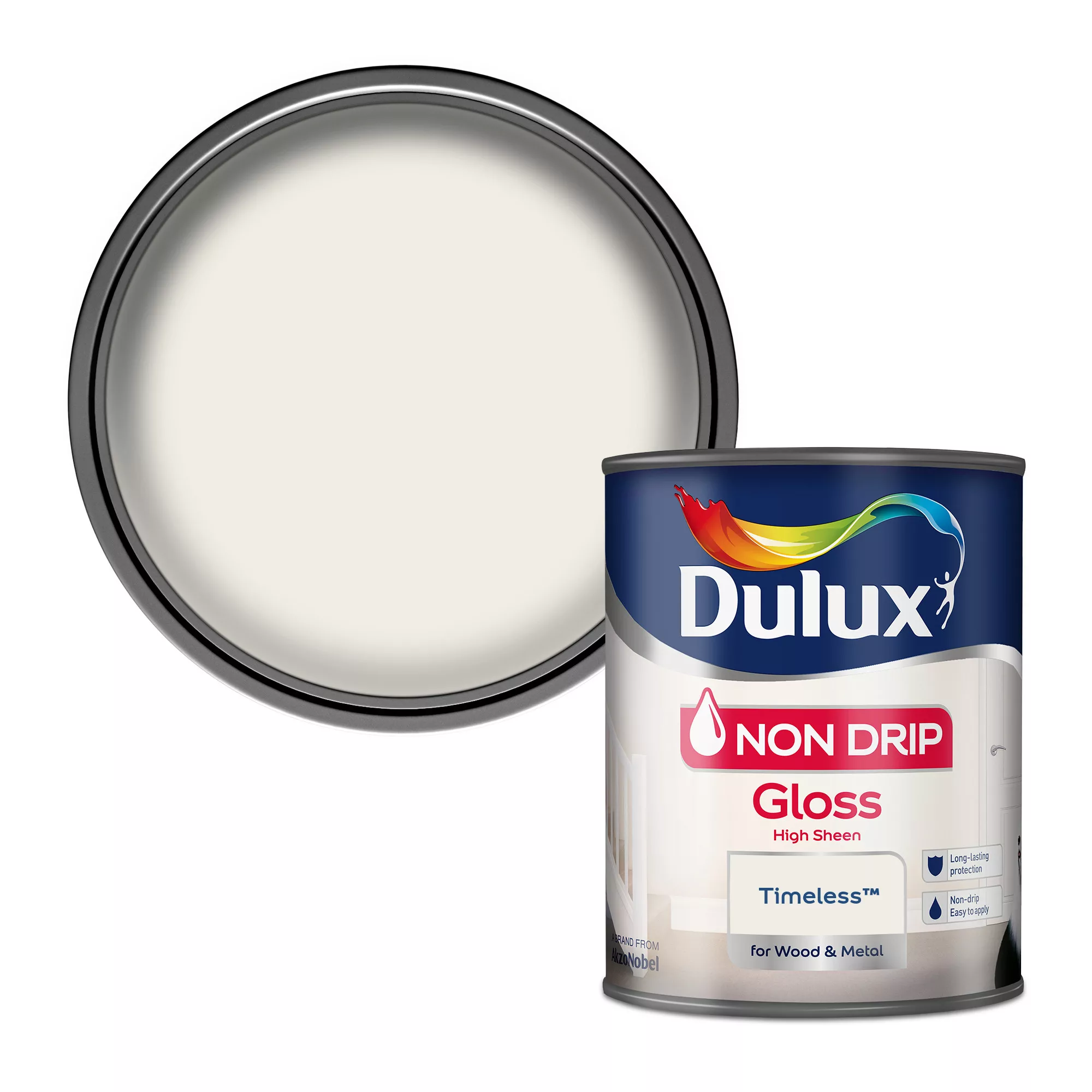 Dulux Non Drip Timeless Gloss Metal & Wood Paint, 750ml 1 Dulux Non Drip Timeless Gloss Metal & Wood Paint, 750ml
