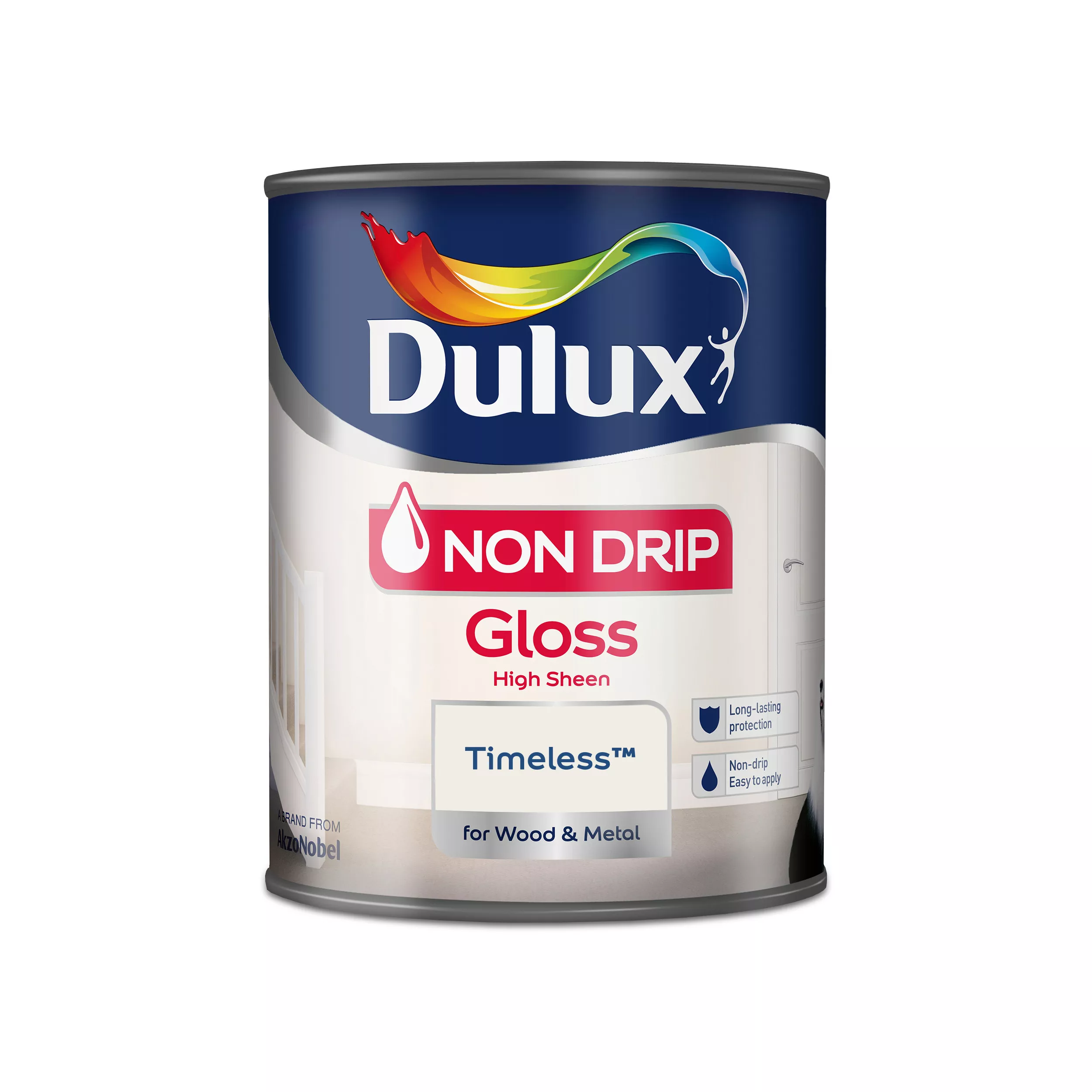 Dulux Non Drip Timeless Gloss Metal & Wood Paint, 750ml 2 Dulux Non Drip Timeless Gloss Metal & Wood Paint, 750ml - Image 2