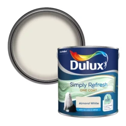 Dulux One Coat Almond White Matt Emulsion Paint, 2.5L