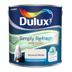 Dulux -Dulux dulux one coat almond white matt emulsion paint 2 5l5010212656167 08c