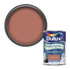 Dulux One Coat Blood Orange Matt Emulsion Paint, 1.25L