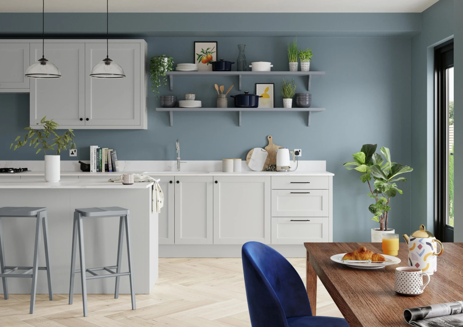 Dulux One Coat Denim Drift Matt Emulsion Paint, 2.5L 4 Dulux One Coat Denim Drift Matt Emulsion Paint, 2.5L - Image 4