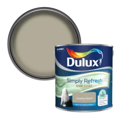 Dulux One Coat Overtly Olive Matt Emulsion Paint, 2.5L