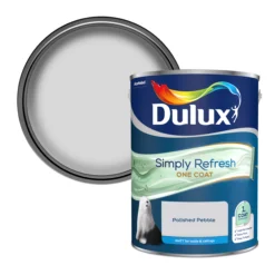 Dulux One Coat Polished Pebble Matt Emulsion Paint, 5L