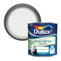 Dulux One Coat Pure Brilliant White Matt Emulsion Paint, 2.5L