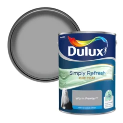 Dulux One Coat Warm Pewter Matt Emulsion Paint, 5L