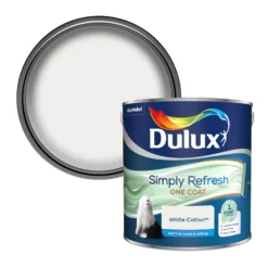 Dulux One Coat White Cotton Matt Emulsion Paint, 2.5L