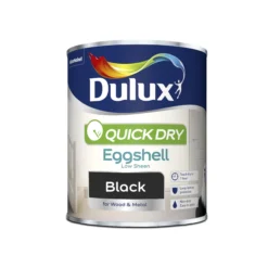 Dulux -Dulux dulux quick dry black eggshell metal wood paint 750ml5010212651155 08c bq