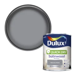 Dulux Quick Dry Natural Slate Satinwood Metal & Wood Paint, 750ml