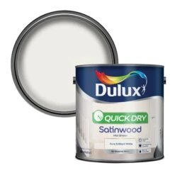 Dulux Quick Dry Pure Brilliant White Satinwood Metal & Wood Paint, 2.5L