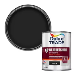 Dulux Trade Black Gloss Exterior Metal & Wood Paint, 1L