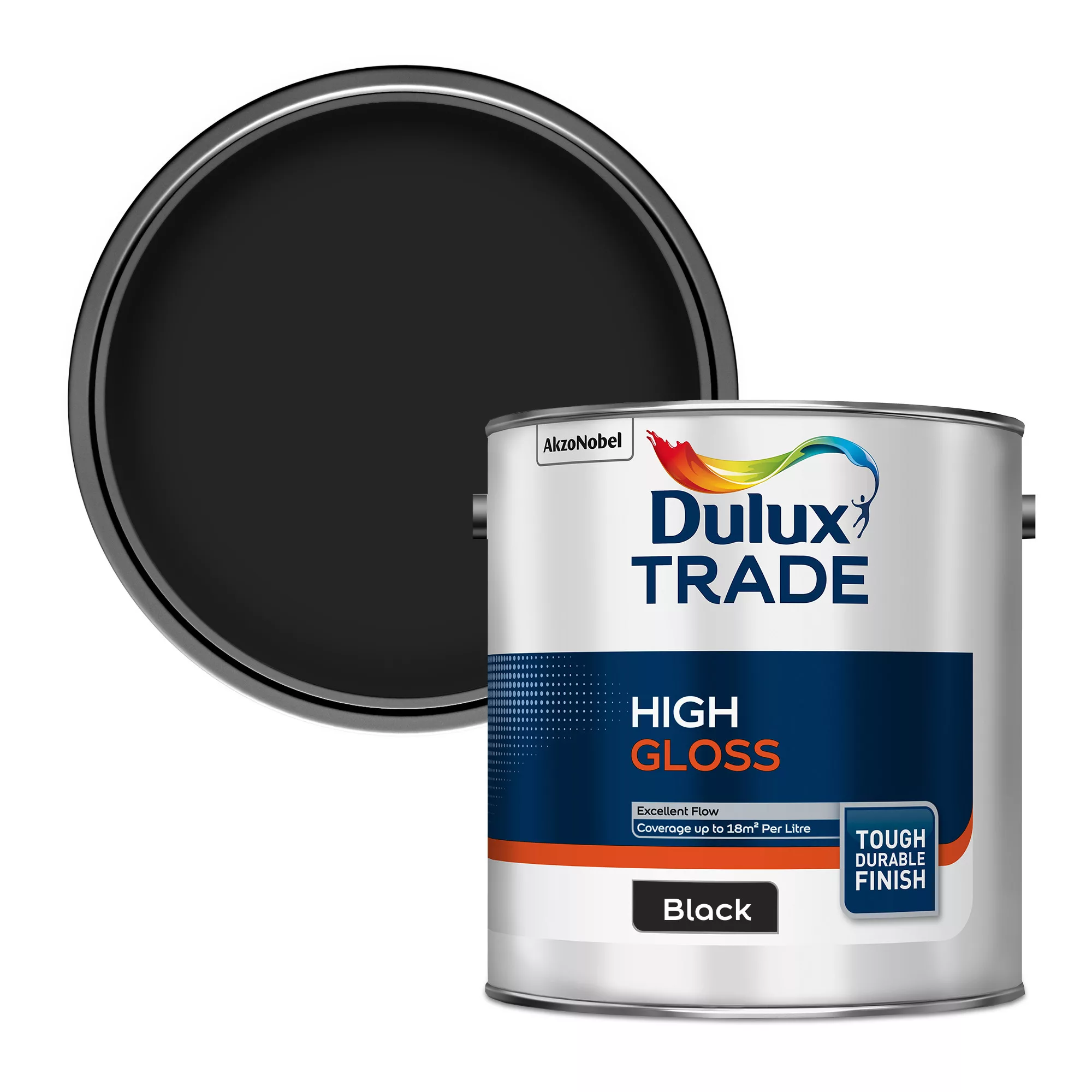 Dulux Trade Black Gloss Metal & Wood Paint, 2.5L 1 Dulux Trade Black Gloss Metal & Wood Paint, 2.5L