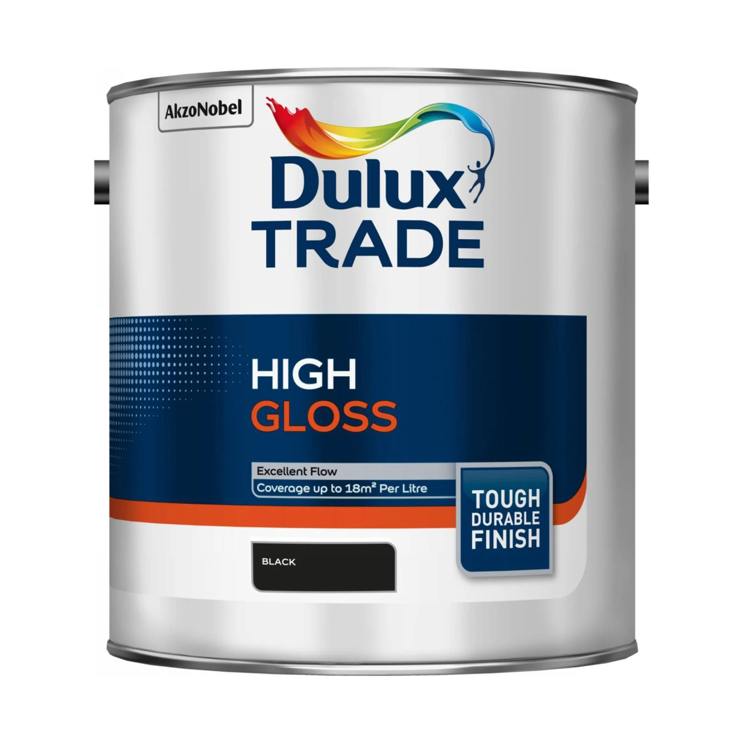 Dulux Trade Black Gloss Metal & Wood Paint, 2.5L 2 Dulux Trade Black Gloss Metal & Wood Paint, 2.5L - Image 2