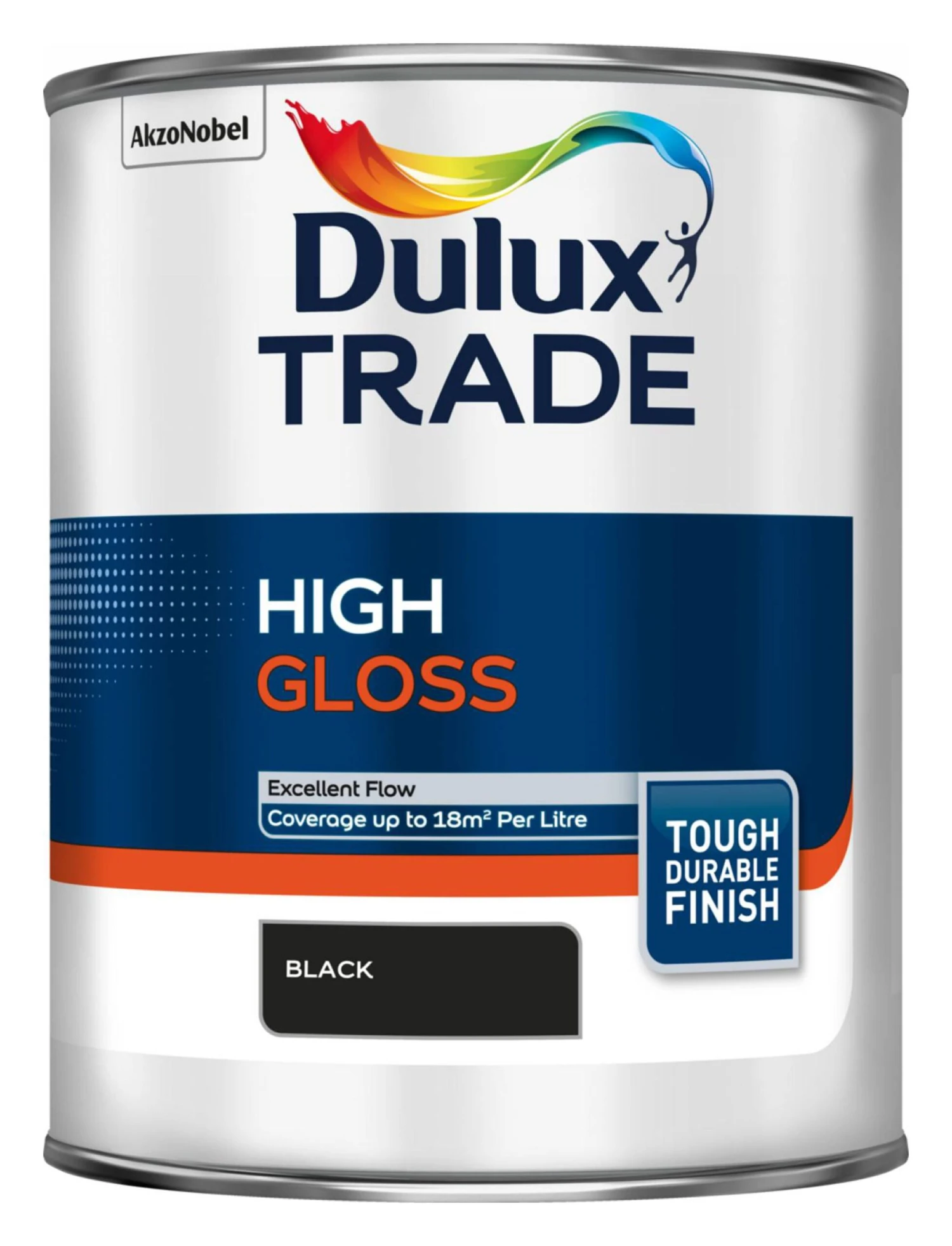 Dulux Trade Black High Gloss Metal & Wood Paint, 1L 2 Dulux Trade Black High Gloss Metal & Wood Paint, 1L - Image 2