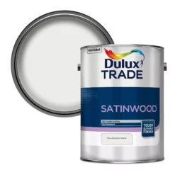 Dulux Trade Brilliant White Satinwood Multi-surface Paint, 5L