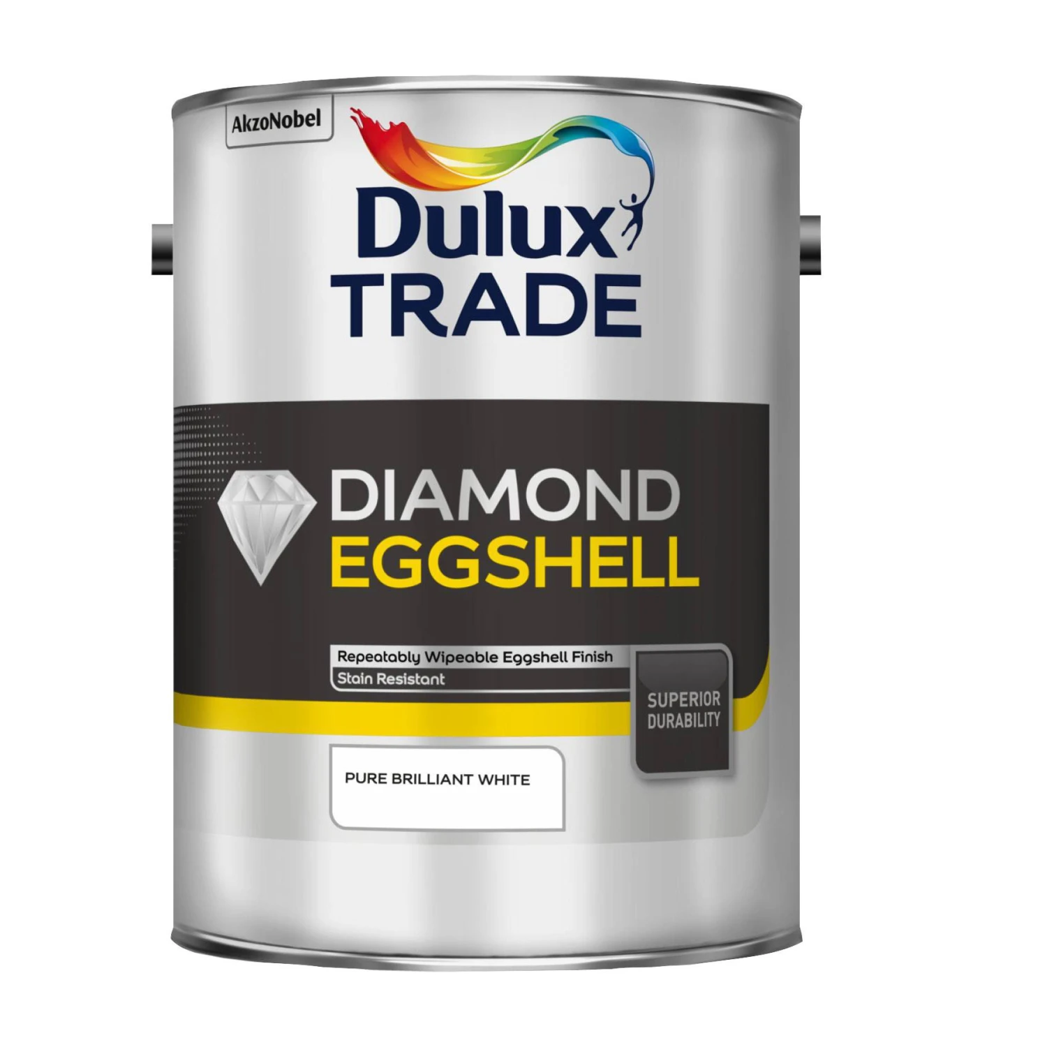 Dulux Trade Diamond Pure Brilliant White Eggshell Metal & Wood Paint, 5L 2 Dulux Trade Diamond Pure Brilliant White Eggshell Metal & Wood Paint, 5L - Image 2
