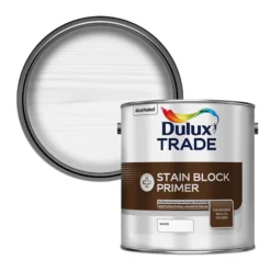 Dulux Trade Plus White Wall & Ceiling Matt Stain Block Primer, 2.5L