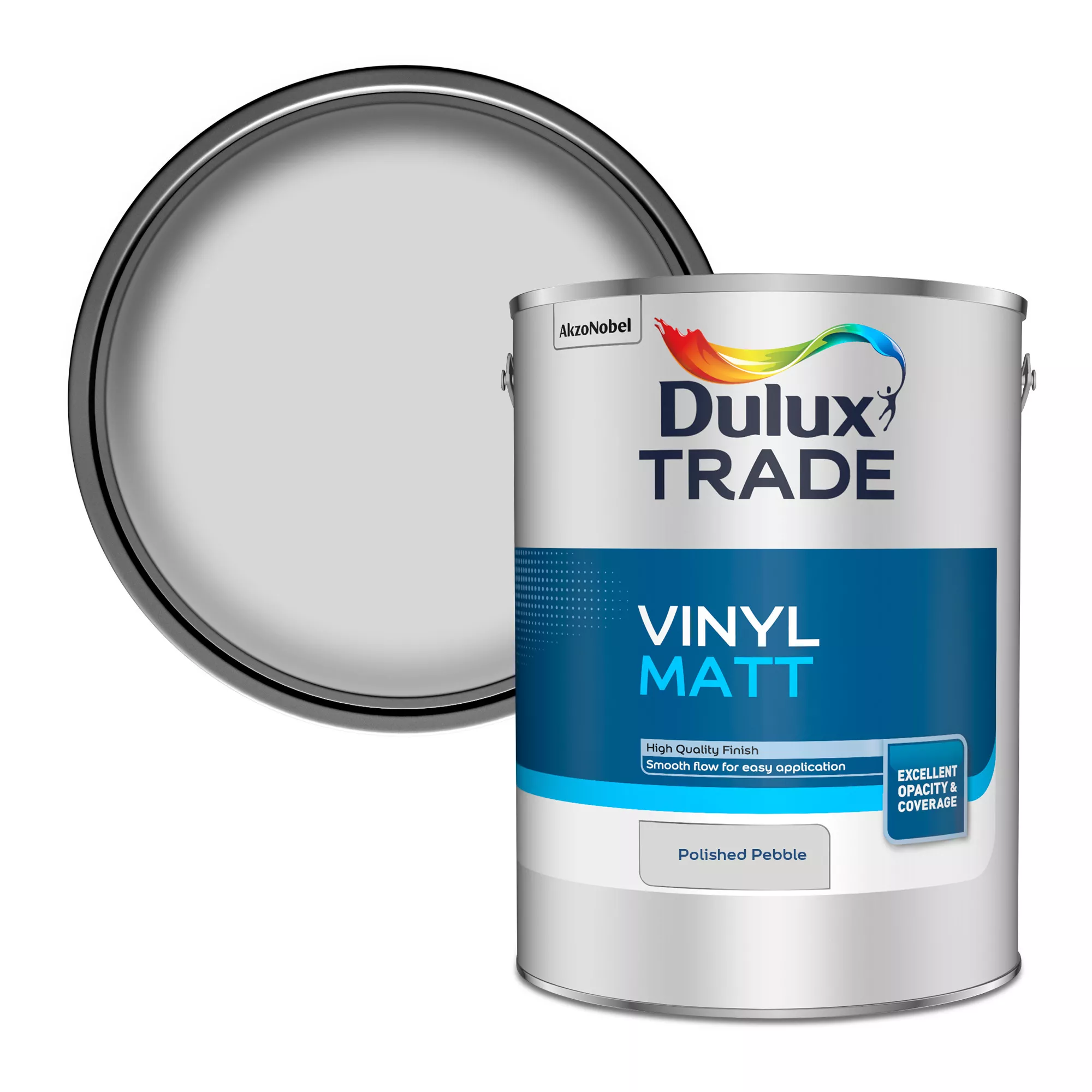 Dulux Trade Polished Pebble Vinyl Matt Emulsion Paint, 5L 1 Dulux Trade Polished Pebble Vinyl Matt Emulsion Paint, 5L