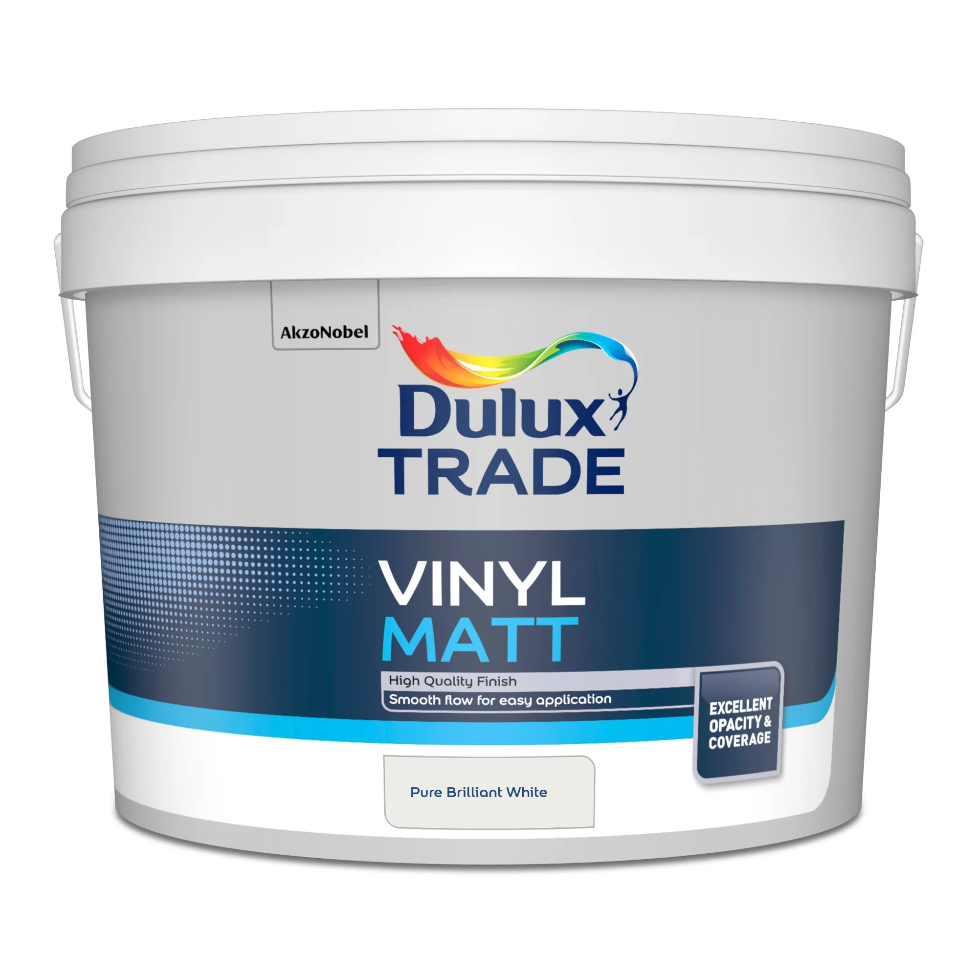 Dulux Trade Pure Brilliant White Matt Emulsion Paint, 10L 2 Dulux Trade Pure Brilliant White Matt Emulsion Paint, 10L - Image 2