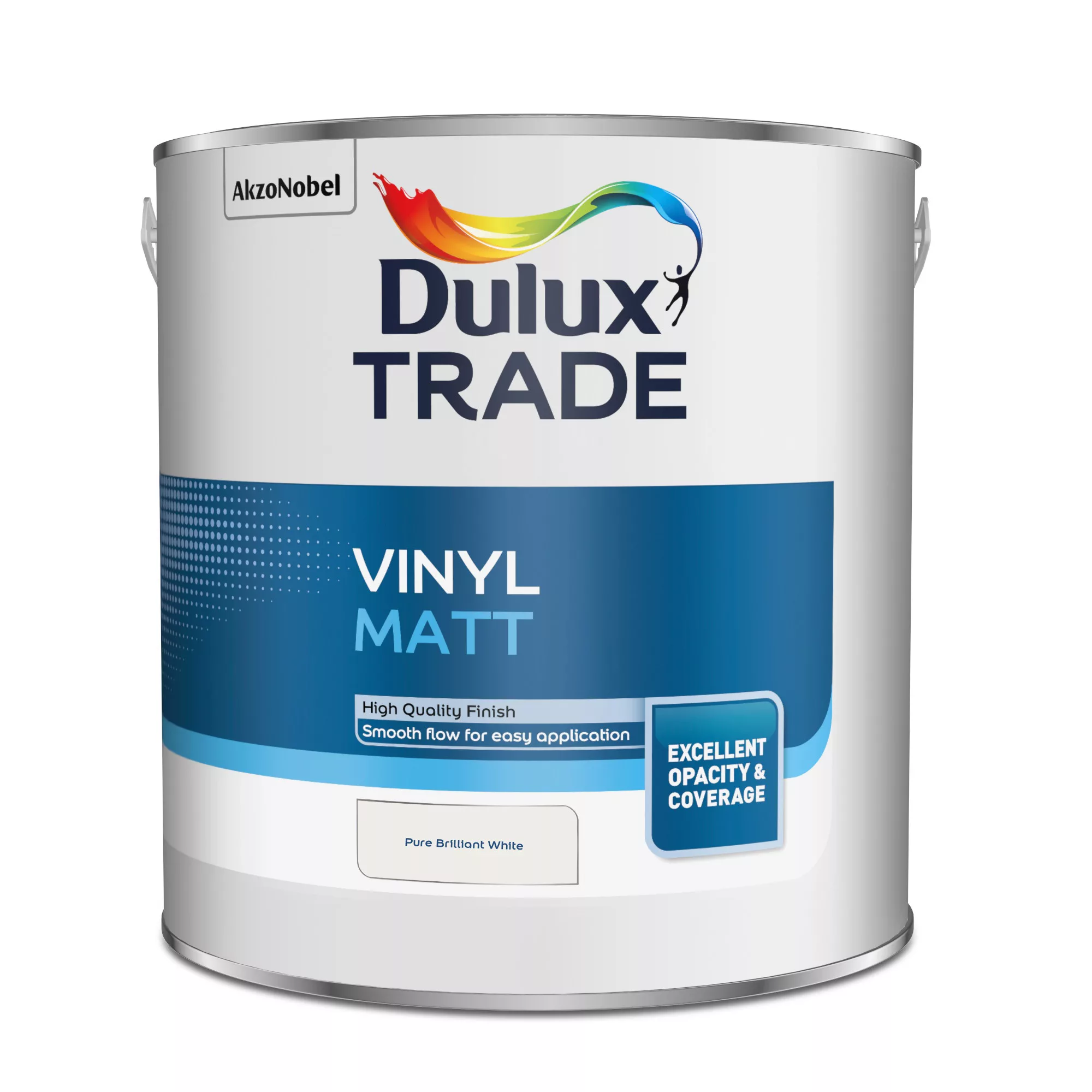 Dulux Trade Pure Brilliant White Matt Emulsion Paint, 2.5L 2 Dulux Trade Pure Brilliant White Matt Emulsion Paint, 2.5L - Image 2