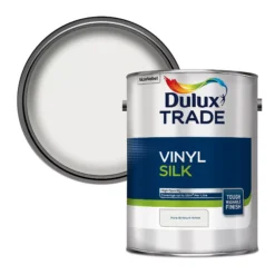 Dulux Trade Pure Brilliant White Silk Emulsion Paint, 5L