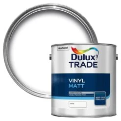 Dulux Trade White Matt Emulsion Paint, 2.5L