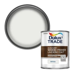Dulux Trade White Wood Primer & Undercoat, 1L