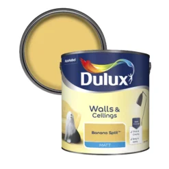 Dulux Walls & Ceilings Banana Split Matt Emulsion Paint, 2.5L