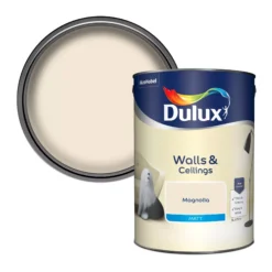 Dulux Walls & Ceilings Magnolia Matt Emulsion Paint, 5L
